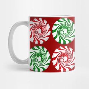 Peppermint swirl candy on red Mug